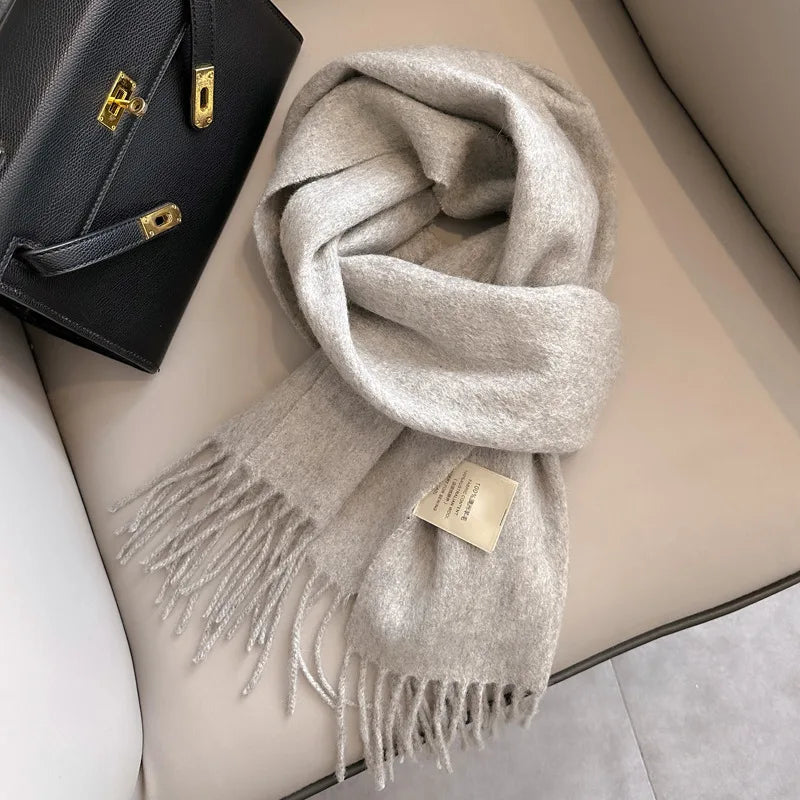 Unisex Wool Narrow Scarf