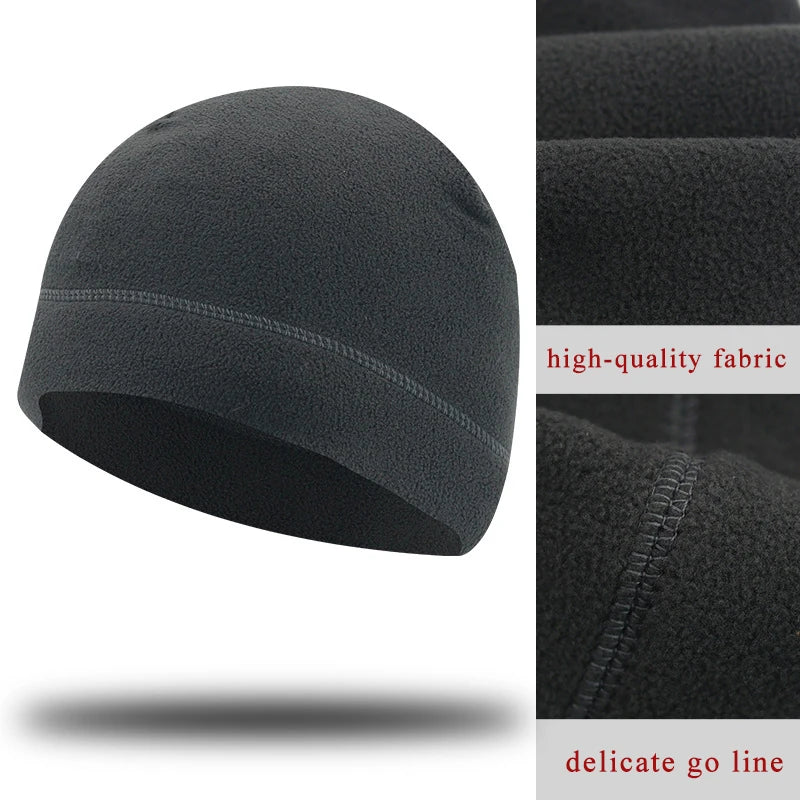 Men's Fleece Beanie – Windproof Winter Hat