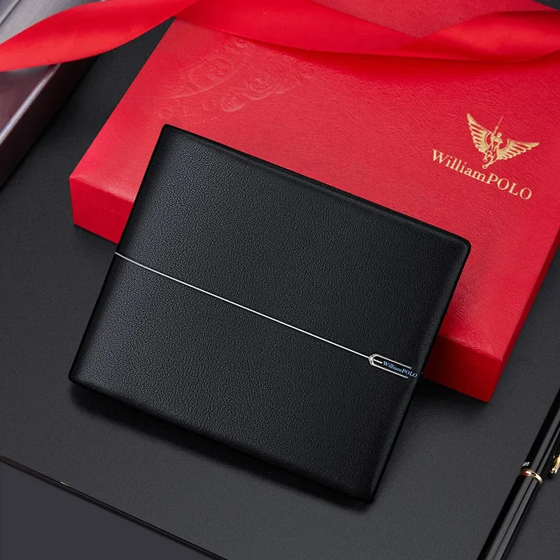 WILLIAMPOLO Soft Cowhide Leather Slim Wallet