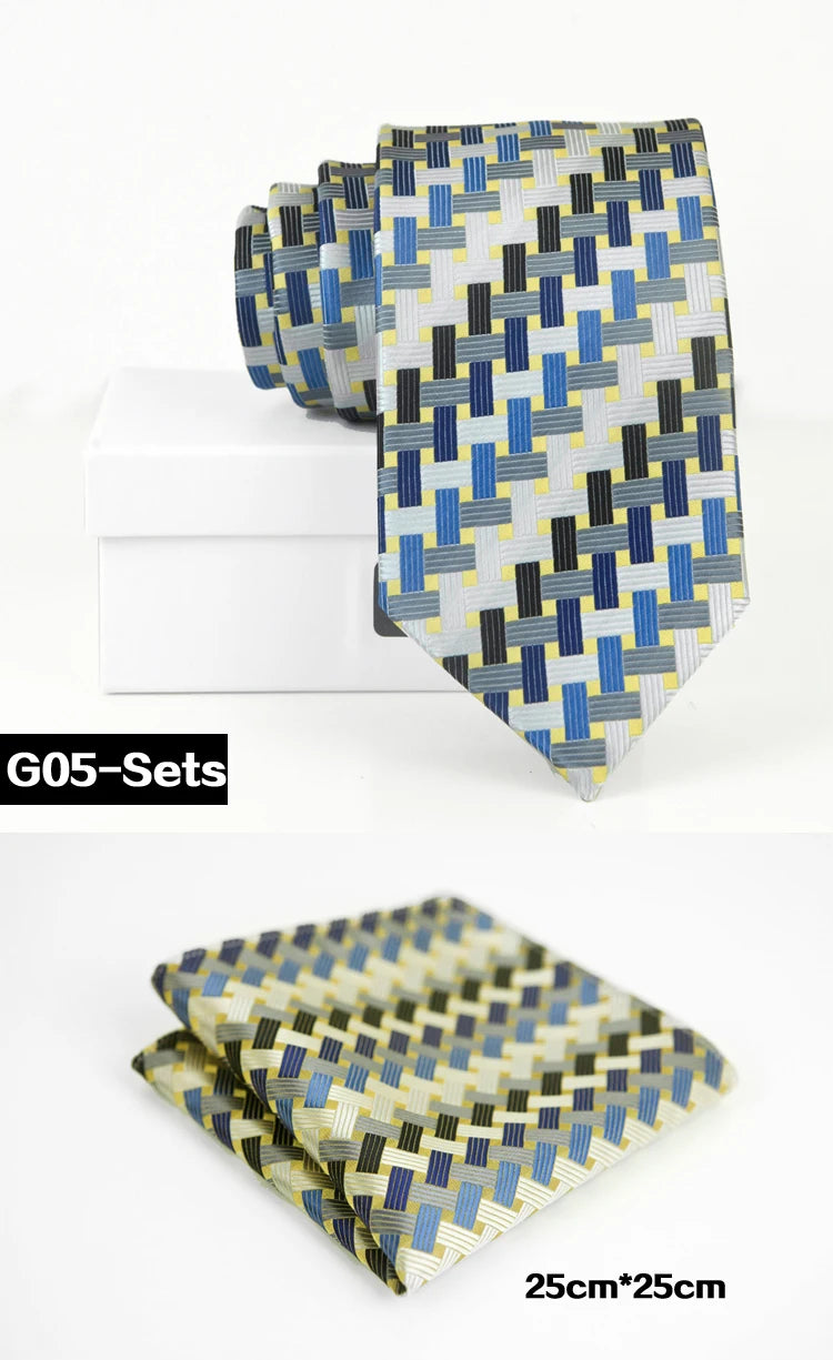 Men's 100% Silk Jacquard Necktie – Paisley, Abstract & Geometric Patterns