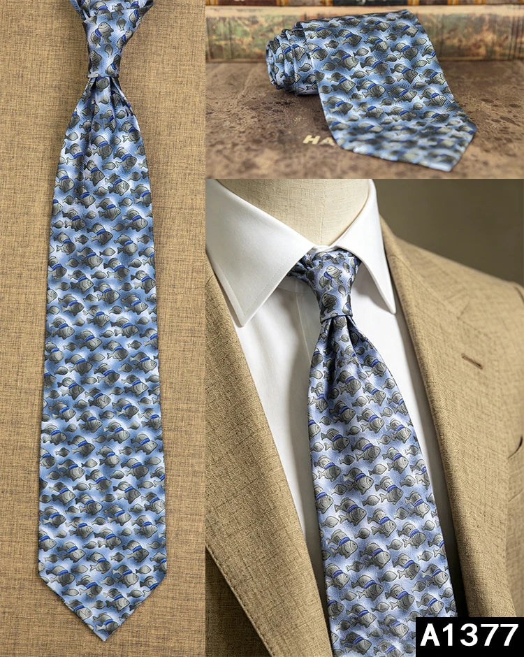 100% Silk Men's Printed Necktie – Vintage & Novelty Collection