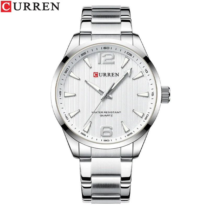 Curren 8434 Men's Business Quartz Watch | Stainless Steel | Luminous Hands