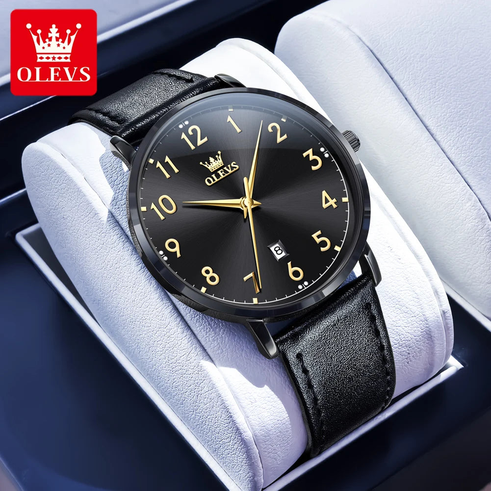 Top Brand OLEVS New 5653 Man Watch Minimalist Fashion Quartz Watch for Men Digital Dial Auto Date Waterproof Men's Wristwatches