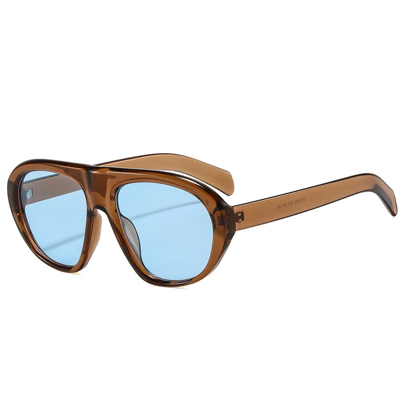 SO&EI Vintage Candy Color Pilot Men Sunglasses Fashion Women Outdoor Shades UV400 Punk Leopard Sun Glasses