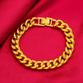 Boss Thickened Gold Bracelet! 24K Gold AU999 Couple Style, Men's Dominant Bamboo + Women's Rose Gold Tone, Thickened Anti-Fade