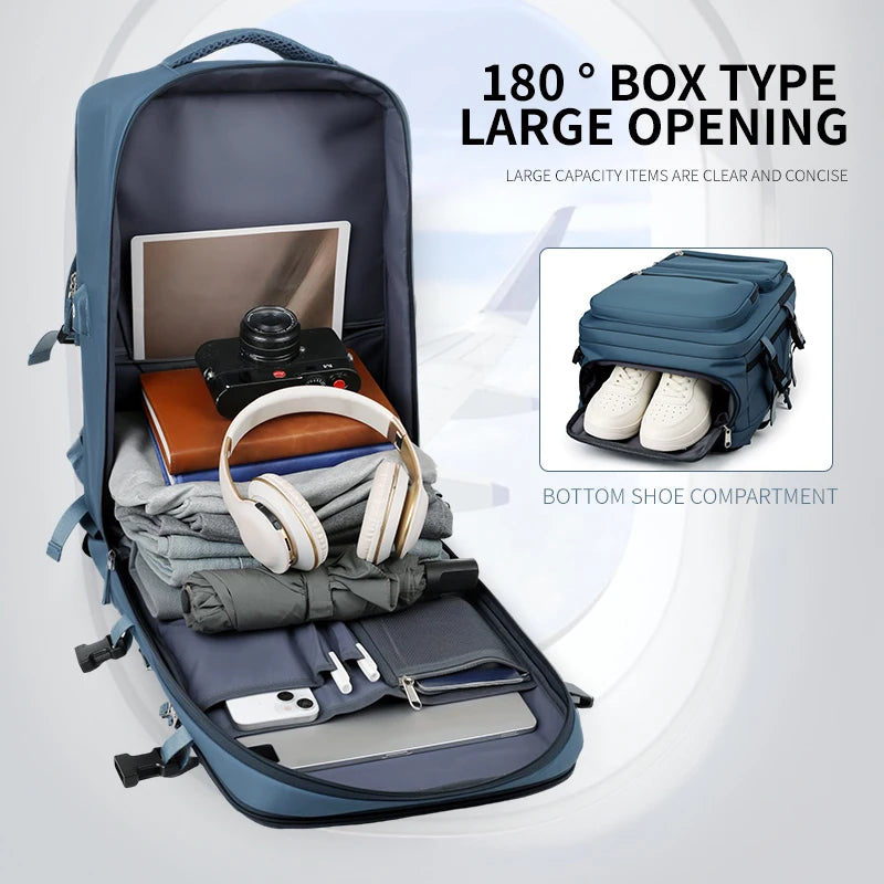 Large Travel Backpack – Waterproof Oxford, USB Charging & Anti-Theft, 15" Laptop, Unisex