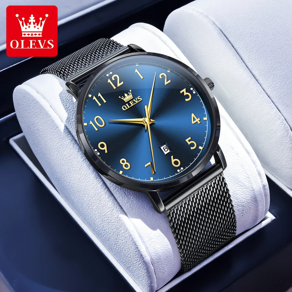 Top Brand OLEVS New 5653 Man Watch Minimalist Fashion Quartz Watch for Men Digital Dial Auto Date Waterproof Men's Wristwatches