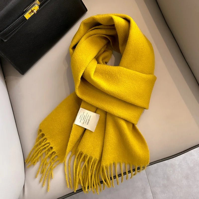 Unisex Wool Narrow Scarf