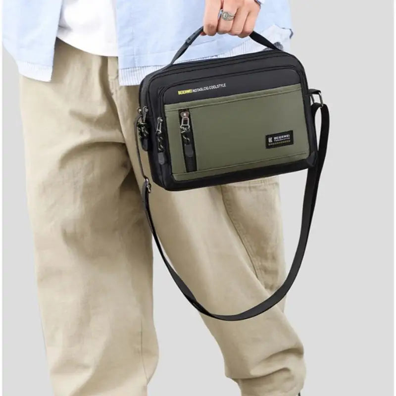 Men's Large Capacity Crossbody Bag – Multi-Pocket Shoulder Bag for Work & Travel