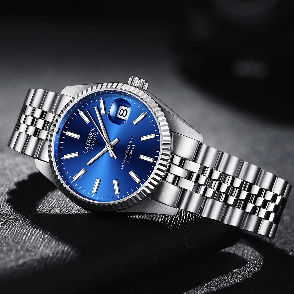 Cadisen C8053 Automatic Watch – Miyota 8215, Sapphire Crystal, Gold & Steel Finish