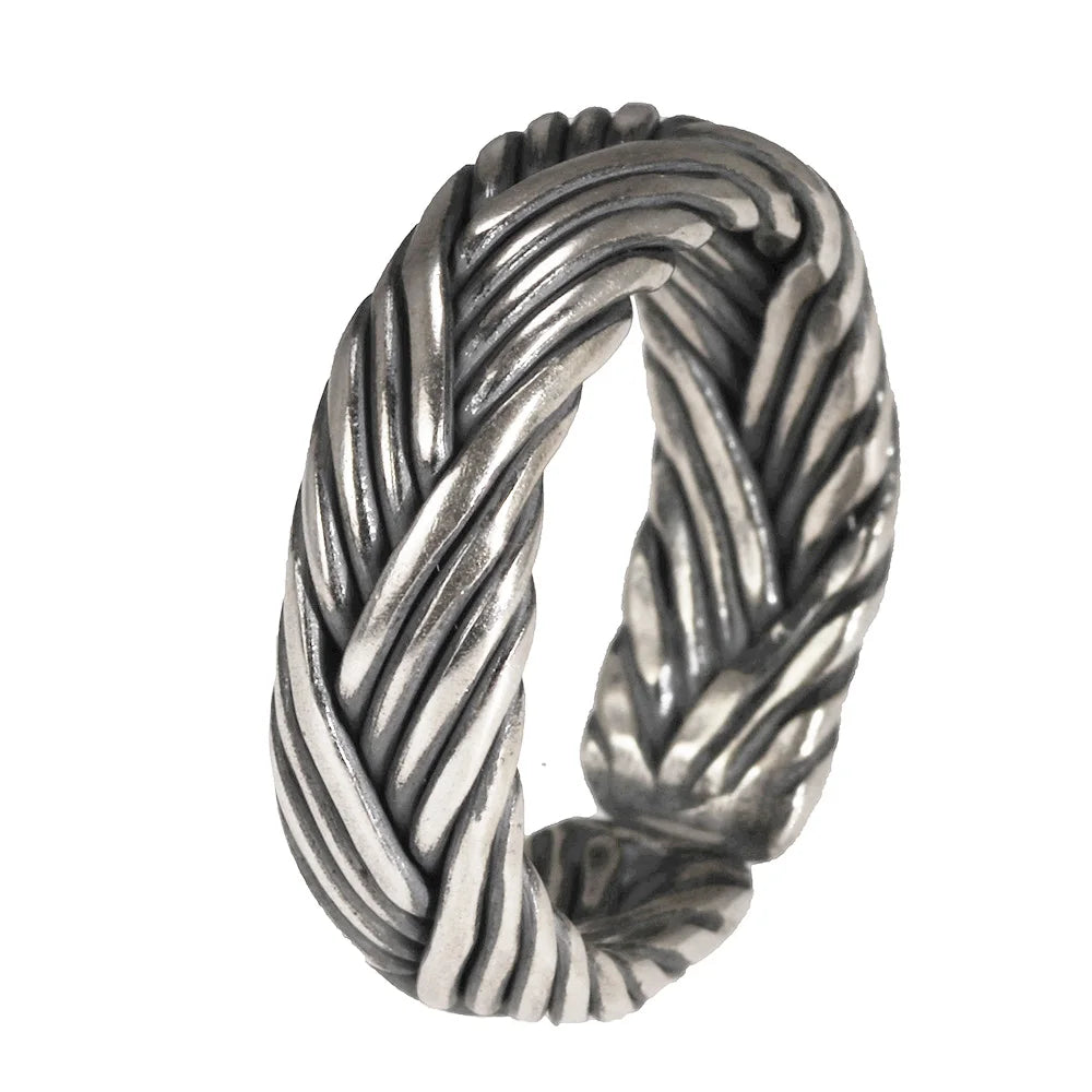 S925 Sterling Silver Braided Ring — Viking Band