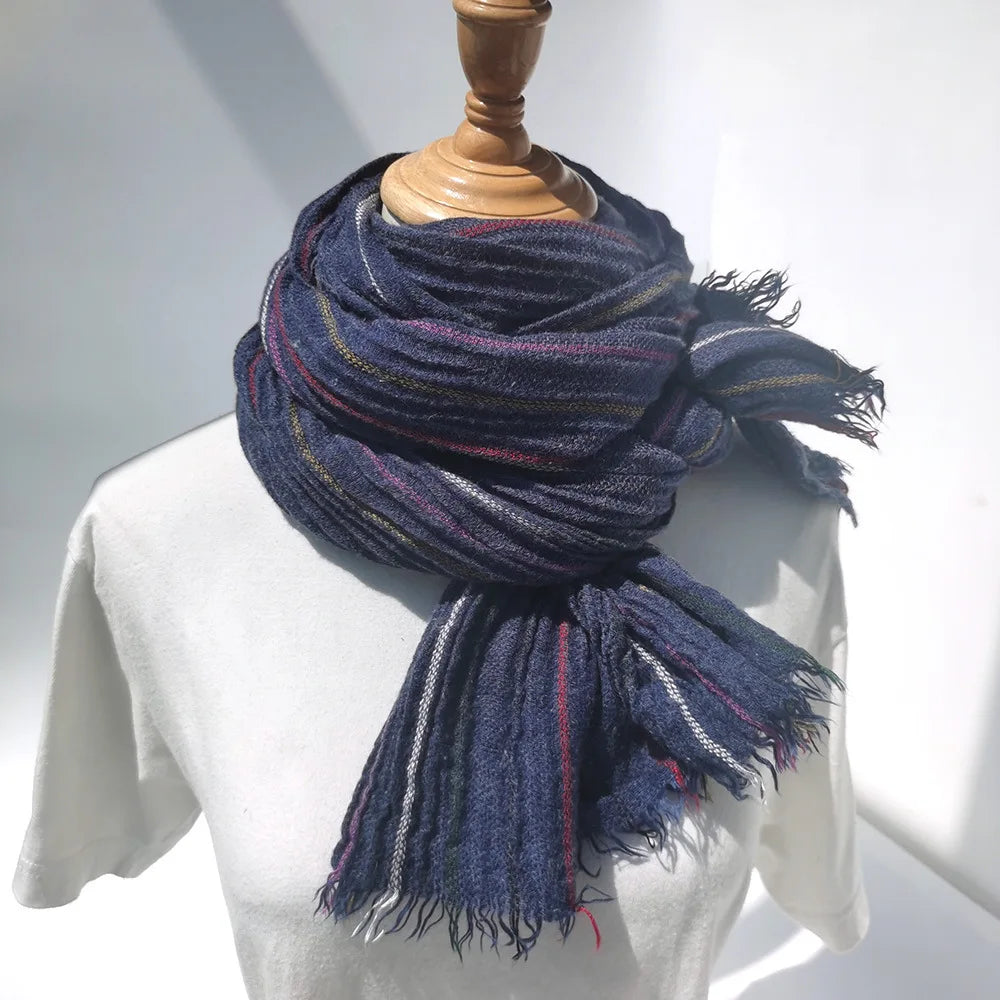 Men's Striped Winter Scarf