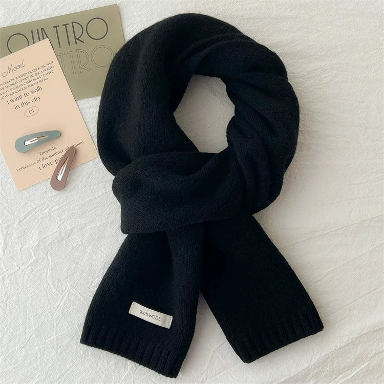 Wool Knit Long Scarf