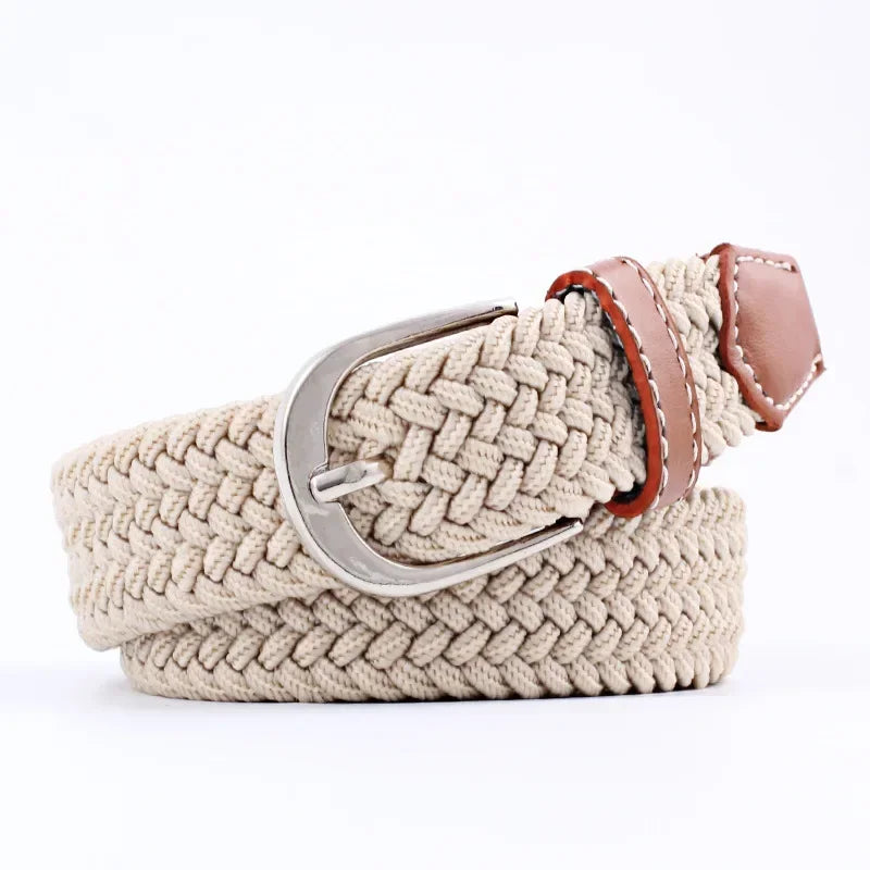 Canvas Belts for Men Fashion Metal Pin Buckle Tactical Strap Women Elastic Belt for Pants Jeans Student Girl