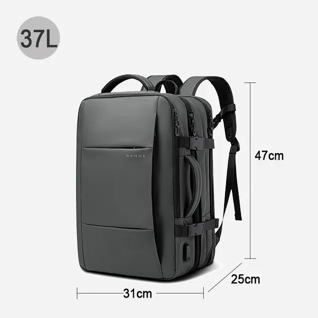 Bange BG-1908 Travel & Business Backpack – Expandable, USB, 17.3" Laptop, 37L/45L