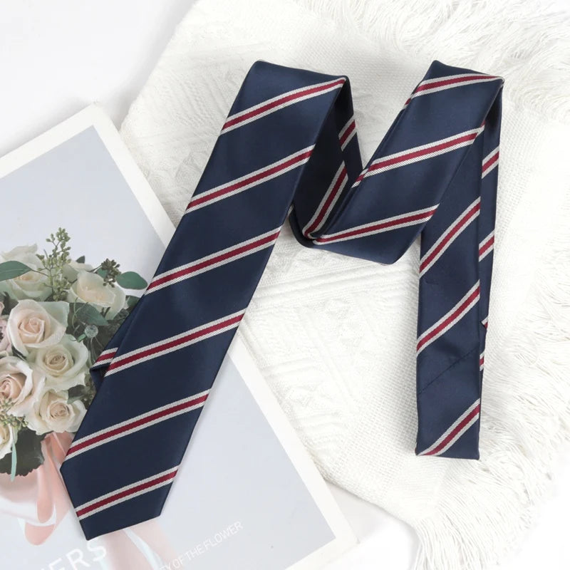 Men's Slim Navy Blue Necktie – Solid Polyester | 6cm
