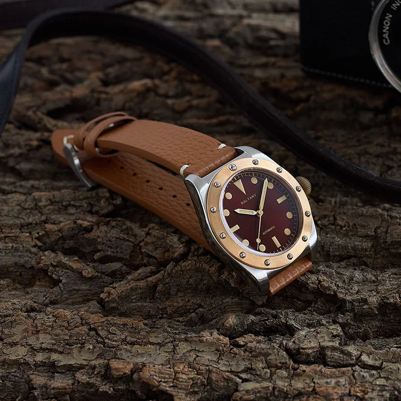 BALTANY B4030 Bronze Automatic Watch – Seiko NH38, Sapphire Crystal, 200m Water Resistant