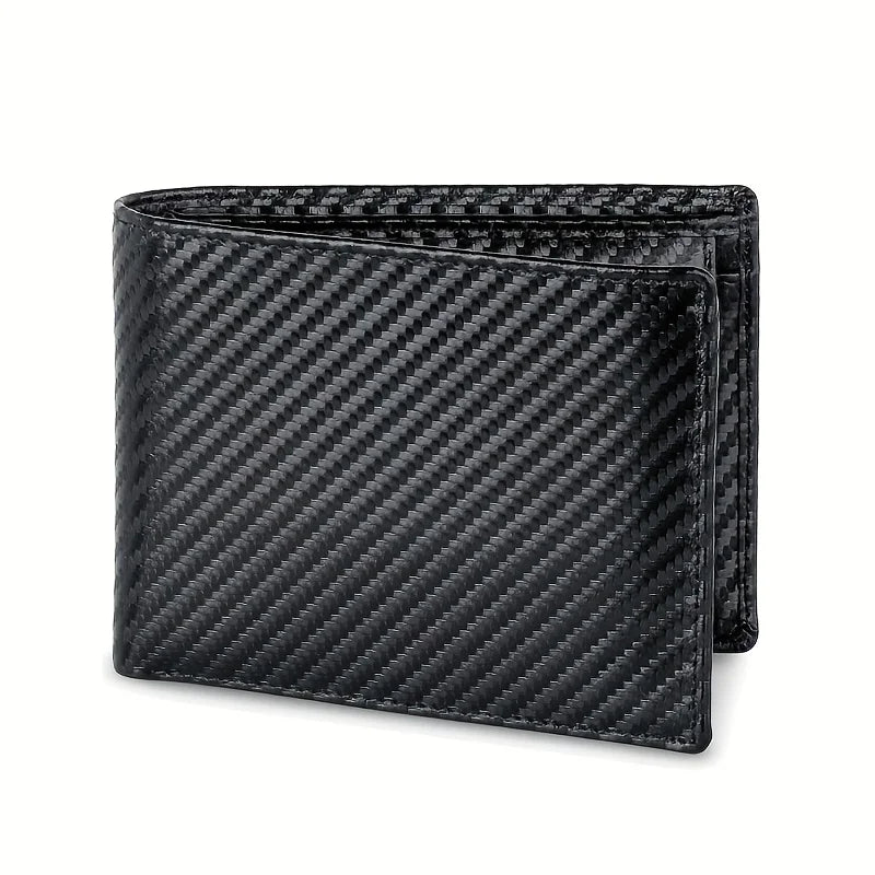 Men's RFID Bifold Wallet | Carbon Fibre Texture | 9 Card Slots