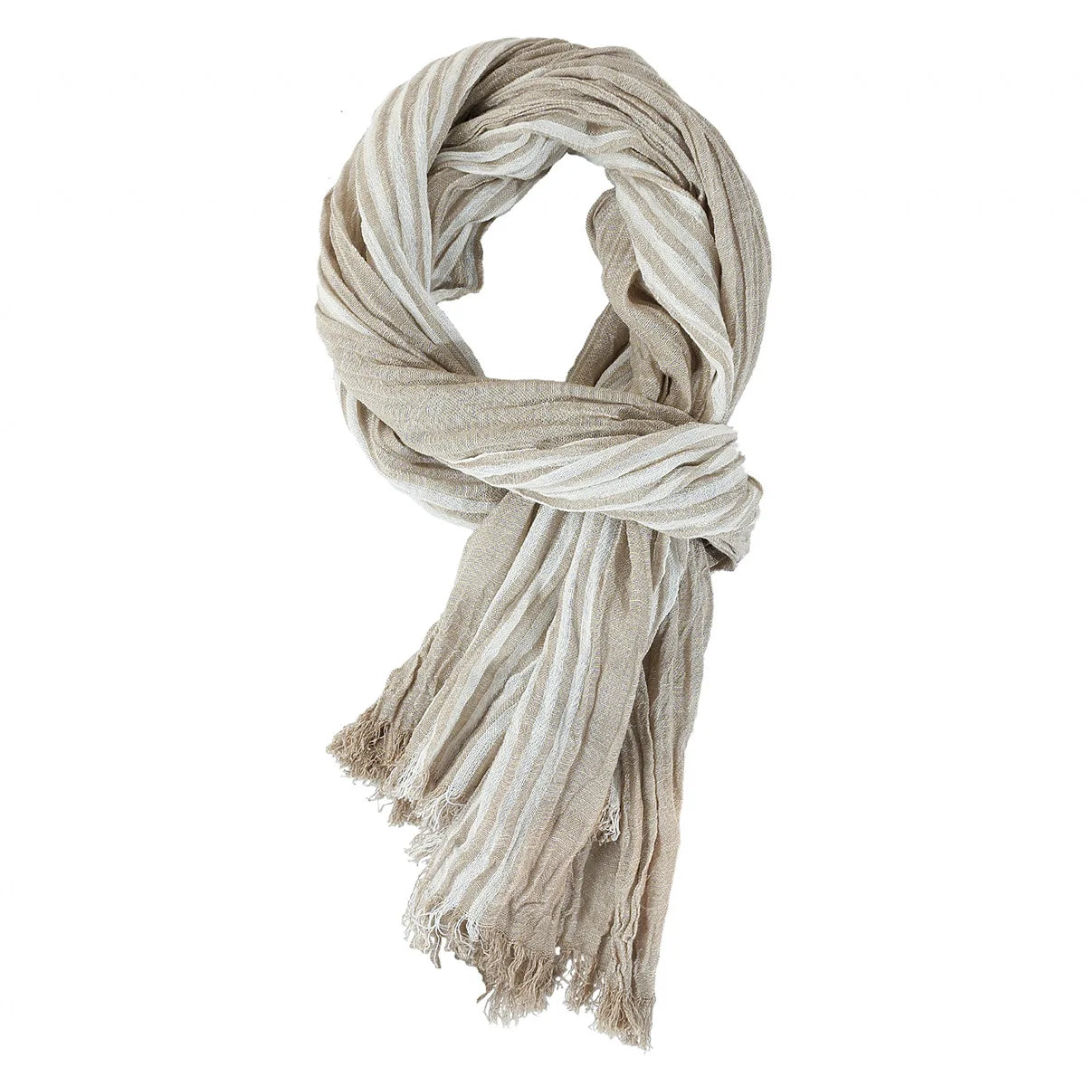 Designer Striped Cotton Linen Scarf | Men's Shawl & Wrap