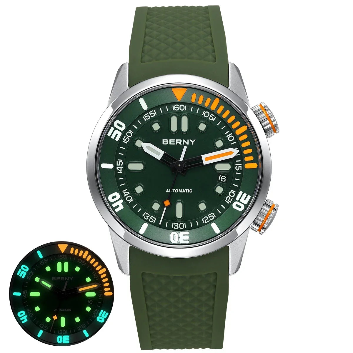 BERNY AM339M Automatic Dive Watch – Miyota 8215, Sapphire Crystal, 200m Water Resistant