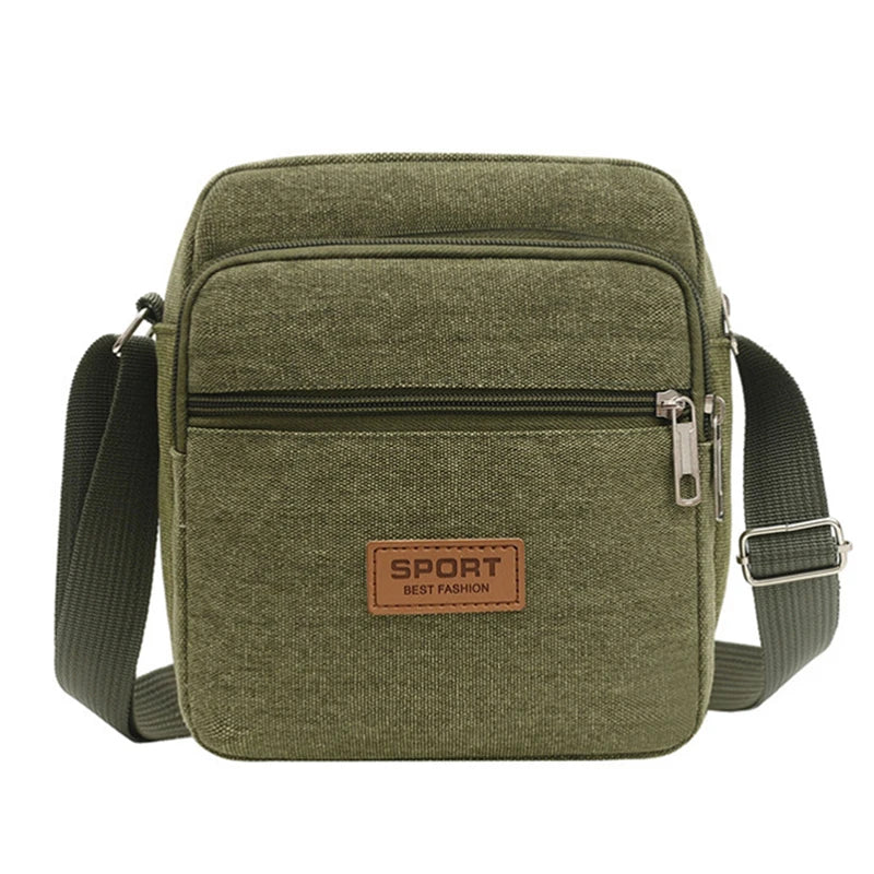 Men's Canvas Mini Crossbody Bag – Casual Shoulder & Messenger Bag