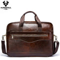 Genuine Leather Briefcase for Men — Business Shoulder & Messenger Bag with Laptop Compartment