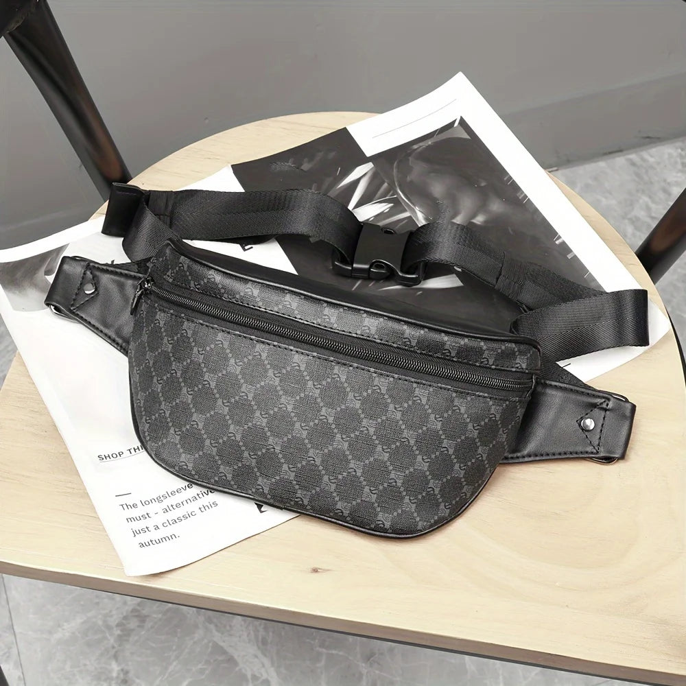 Men's PU Leather Chest & Sling Bag – Multifunction Crossbody & Waist Pack
