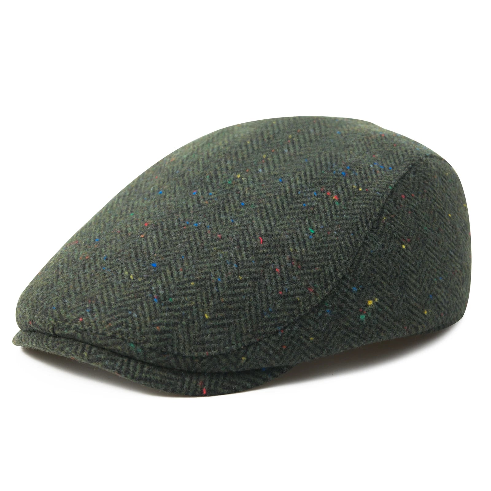 Men's Herringbone Flat Cap – Wool Blend