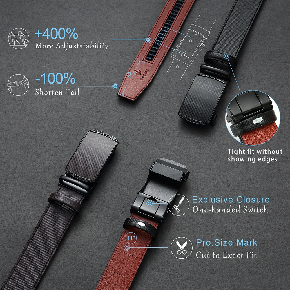 Unisex Leather Automatic Buckle Belt – 11 Colours, 3 Sizes