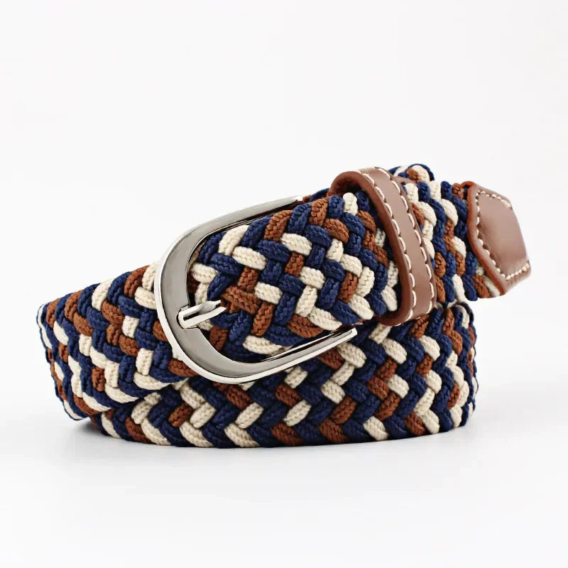 Canvas Belts for Men Fashion Metal Pin Buckle Tactical Strap Women Elastic Belt for Pants Jeans Student Girl