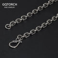 Real Pure 925 Sterling Silver 2.5 3 4 5mm Cable Link Chain Necklaces For Men And Women Vintage Viking Link Chain Punk Jewellery