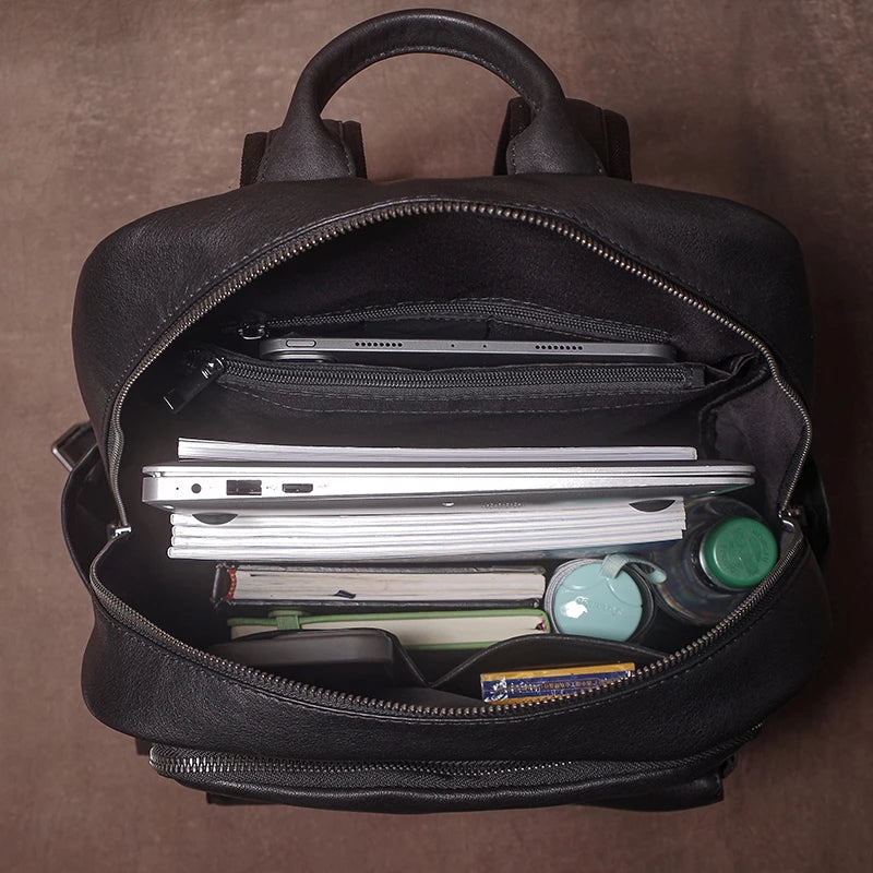 Men's Genuine Leather Laptop Backpack