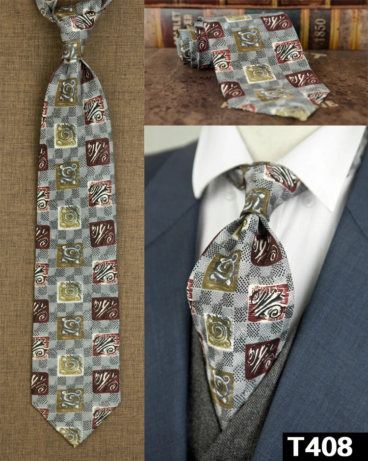 100% Silk Men's Printed Necktie – Vintage & Novelty Collection
