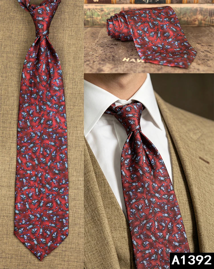 100% Silk Men's Printed Necktie – Vintage & Novelty Collection