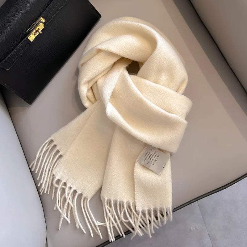 Unisex Wool Narrow Scarf