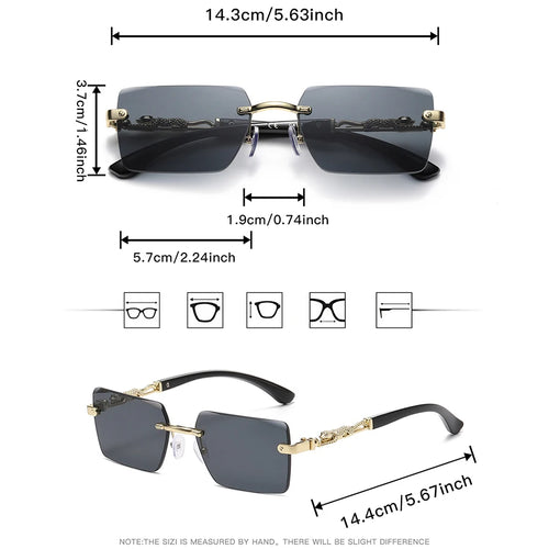 A set of frameless sunglasses, exquisite and fashionable, suitable for daily wear, travel, and boutique gifts;