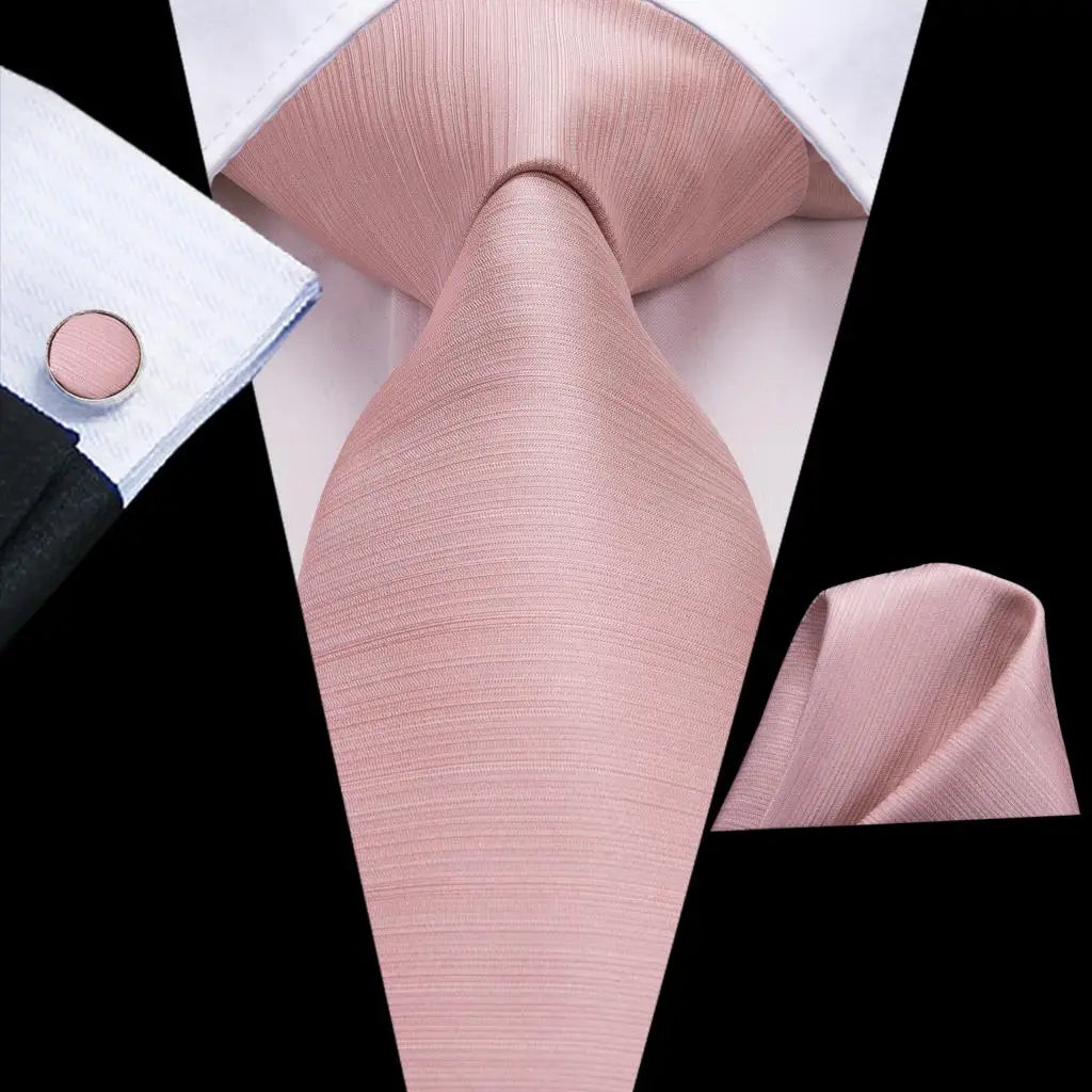 Hi-Tie Men's Necktie, Pocket Square & Cufflinks Set — Formal & Wedding