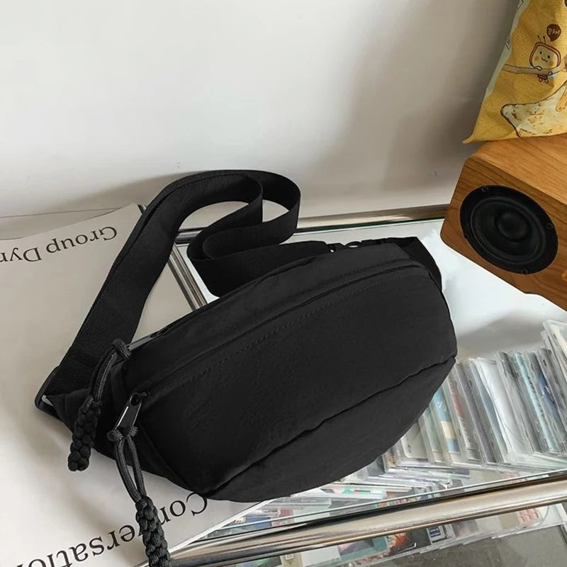 Unisex Nylon Crossbody & Chest Bag – Casual Sporty Waist Pack
