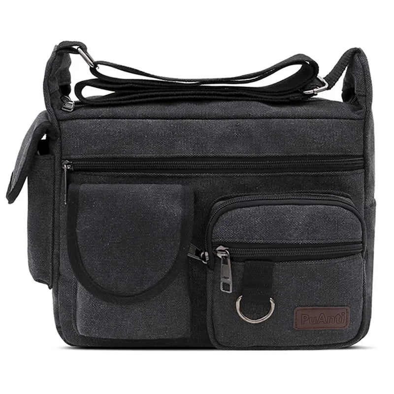 Men's Canvas Messenger Bag – Casual Crossbody & Shoulder Tote