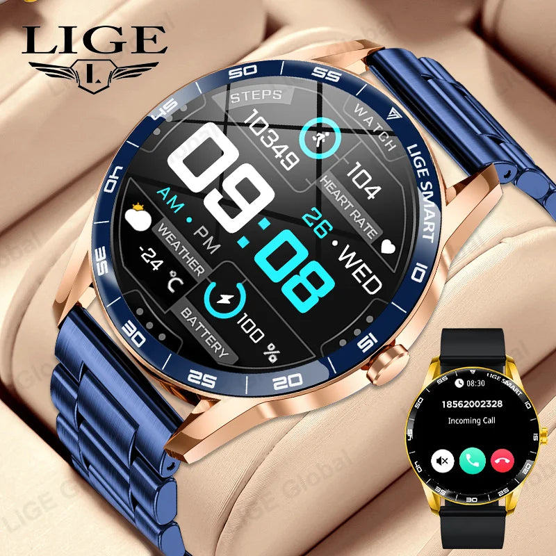 LIGE Smart Watch – 1.38" Round Display, Bluetooth Calling, Voice Assistant, IP68