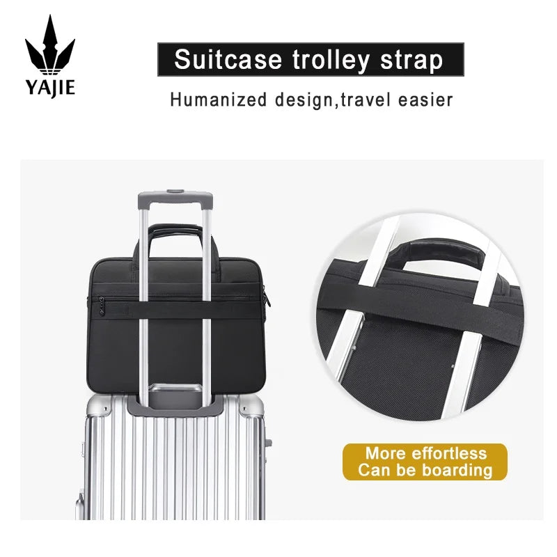 Business men's briefcase canvas waterproof large capacity 15.6 inch laptop bag work bag business bag official  office bag