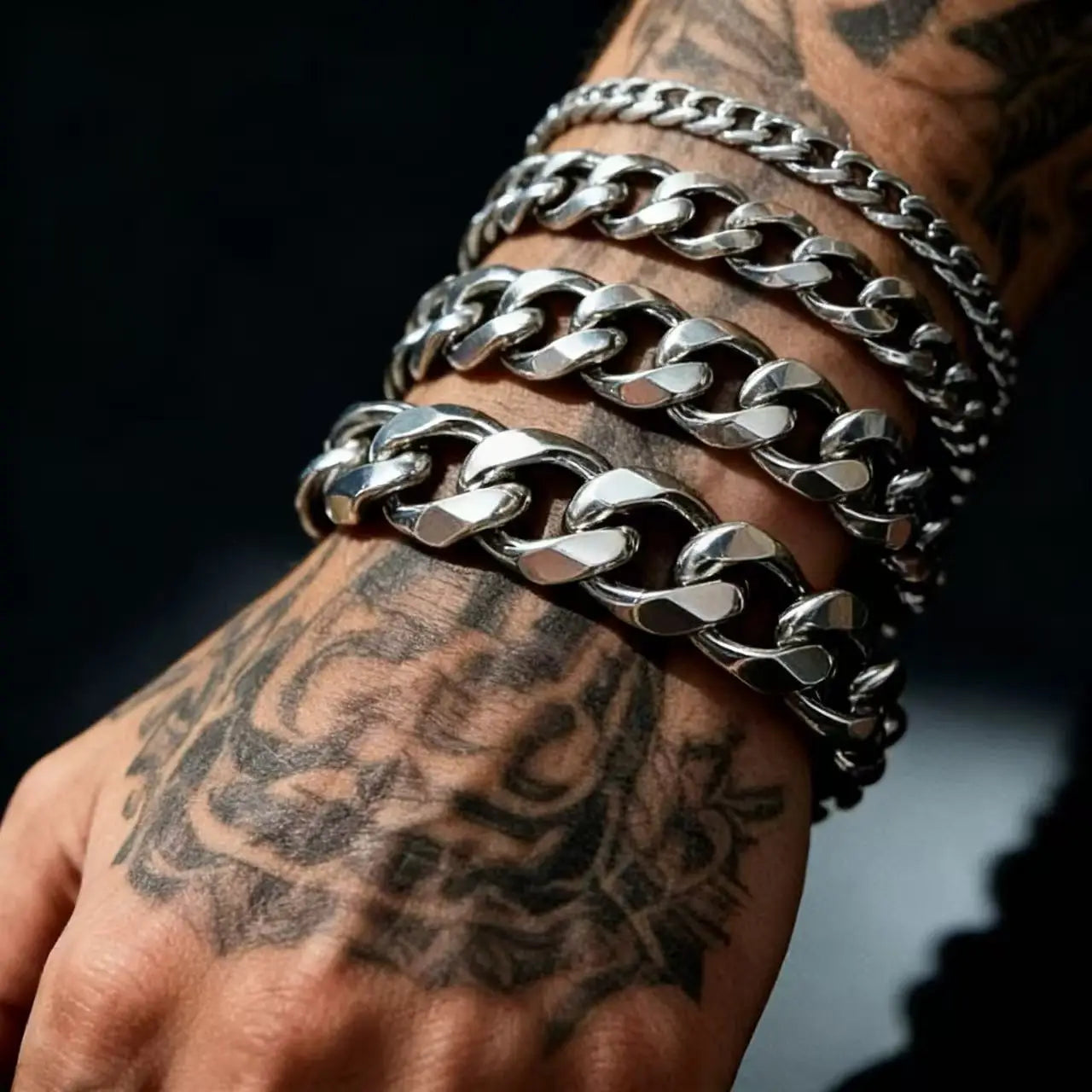 HNSP Stainless Steel Waterproof Cuban Link Chain Necklace For Men Jewelry Thick Heavy Chain 8/10/12/14MM Punk Rock Accessories