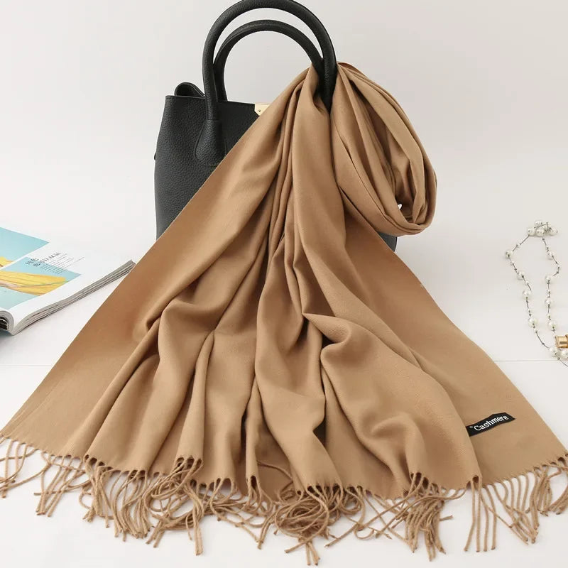 Men's Cashmere Scarf – Oversized Solid Colour Wrap