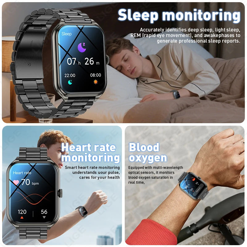 LIGE KT89 Smartwatch | 1.93" AMOLED, IP68, Bluetooth Calling & 100+ Sport Modes