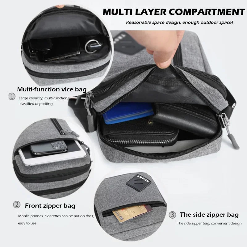 Men's Waterproof Canvas Messenger Bag – Small Crossbody Sling Pack for Work & Business