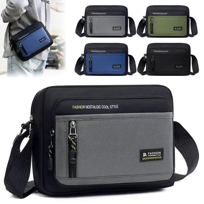 Men's Large Capacity Crossbody Bag – Multi-Pocket Shoulder Bag for Work & Travel