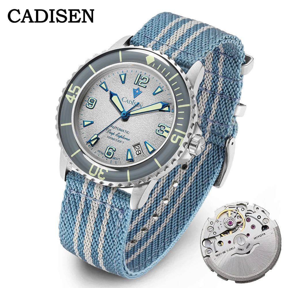 Cadisen 8239 Automatic Watch – Miyota 8215, Sapphire Crystal, 100m Water Resistant
