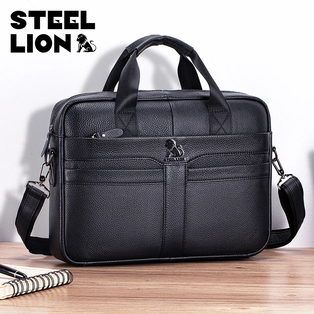 Steel Lion Genuine Leather Briefcase