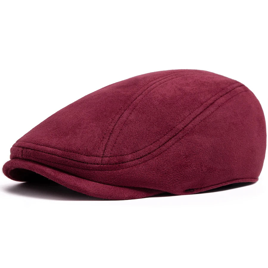 Men's Suede Beret – Flat Visor Cap