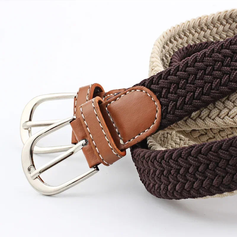 Canvas Belts for Men Fashion Metal Pin Buckle Tactical Strap Women Elastic Belt for Pants Jeans Student Girl